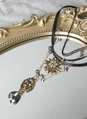 多层镂空巴洛克项链小众暗黑复古颈链气质异域公主叠戴锁骨链配饰