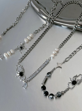 液态蜘蛛项链小众设计感ins风甜酷辣妹锁骨链高级感项饰品女