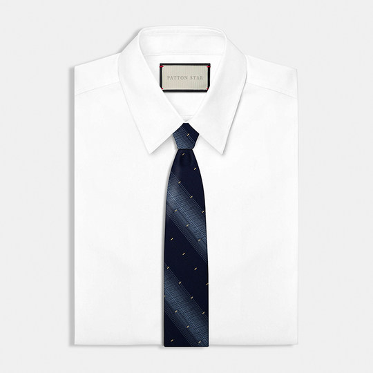 Barton sternblau gestreifte Seidenkrawatte für Herren Senior