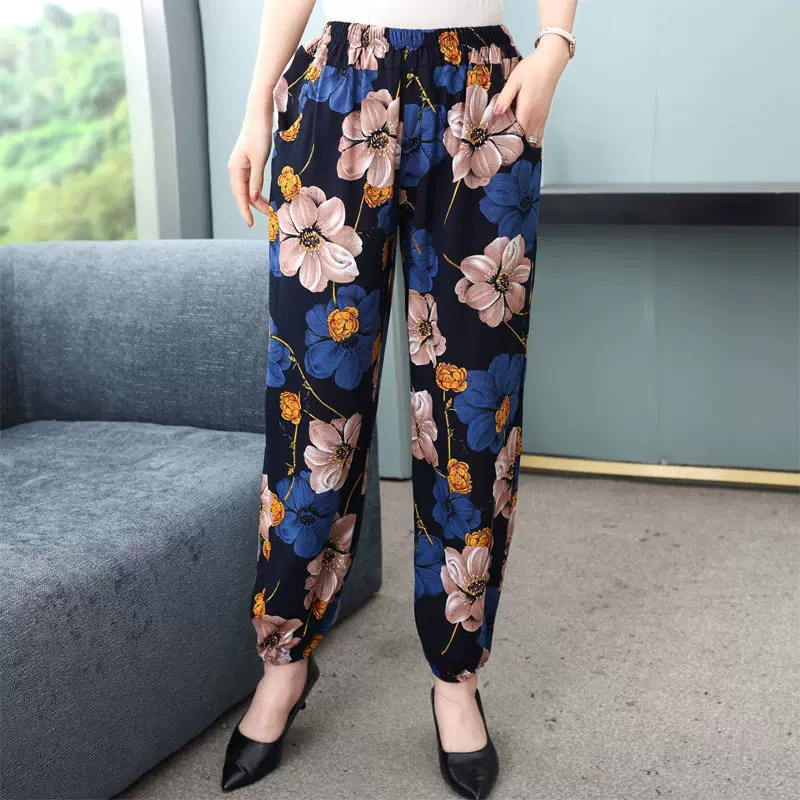 Брюки для отдыха, летние тонкие фонарики (?) oversize, для среднего возраста