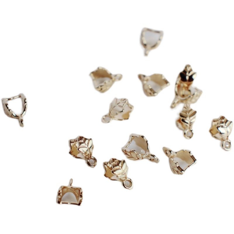 14K包金镀金保色叶子夹扣瓜子扣diy手工玉石玛瑙吊坠扣头项链扣子,淘宝优惠券,粉丝福利购,淘宝优惠卷