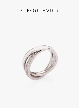 3 for evigt镀18K金光环系列拥抱戒指自然律动活力撞色
