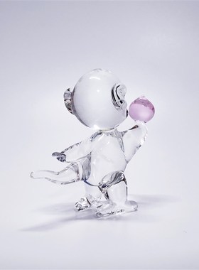 小猴子十二生肖玻璃摆件创意手工琉璃饰品水晶小动物属相礼物车载