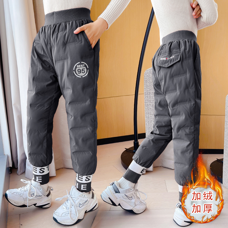 女童棉裤外穿冬季加绒加厚保暖裤羽绒棉秋冬装中大童长裤儿童裤子 - 图2