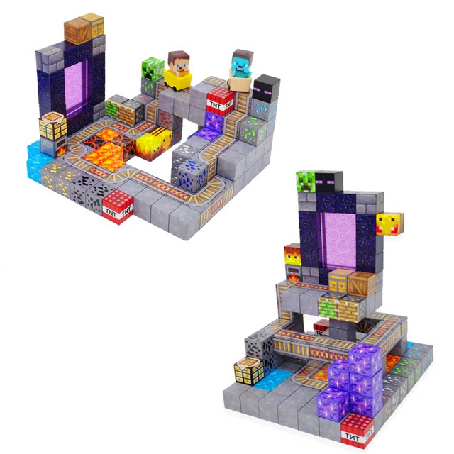 Minecraft Magnetic Blocks Building Blocks Magnet Assembling Educational Toys Adventure Mine Cars Birthday Gifts for Men and Women MC