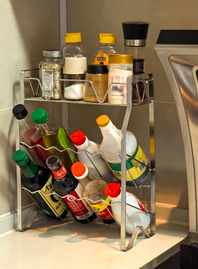 【新家的100个快递】厨房转角调料置物架倾斜不锈钢油盐酱醋收纳