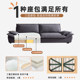 American minimalist black fabric sofa living room small apartment modern simple light luxury three-person straight sailing sofa