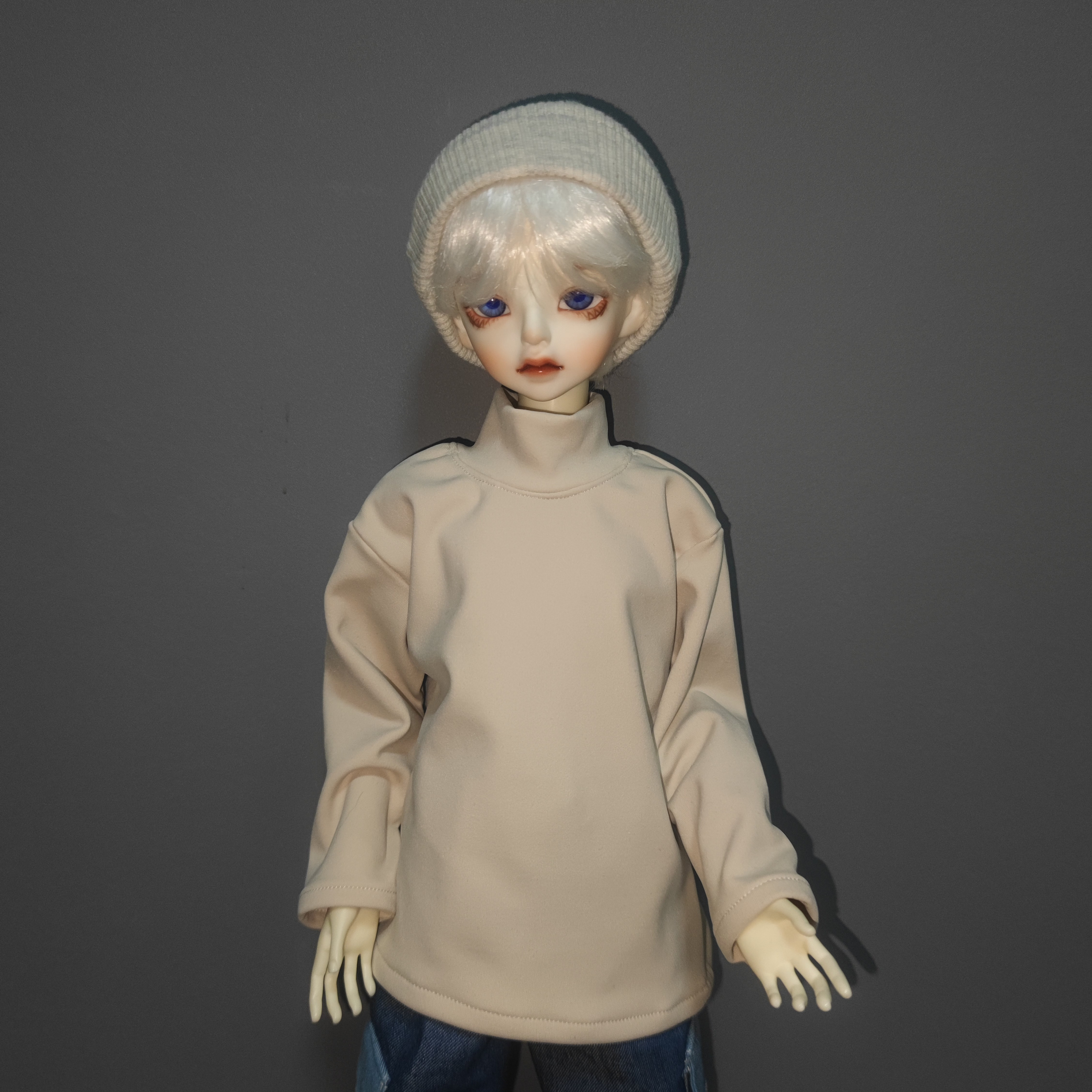 【友人娃衣】BJD3分 4分6分高领纯色T恤长袖 雏菊体 ob22ob24娃衣 - 图1