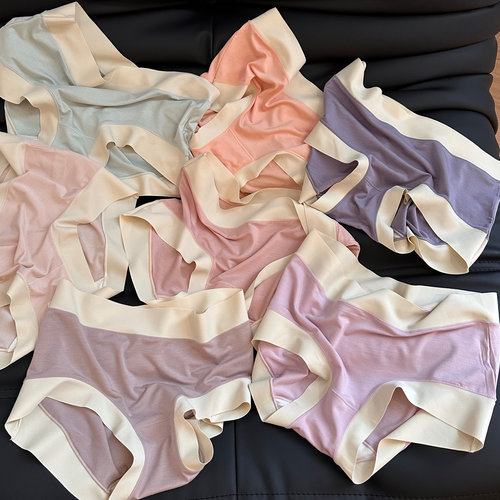 【中腰版】蜜桃共和柔软透气60支莫代尔女舒适无痕不卷边布丁内裤 - 图0