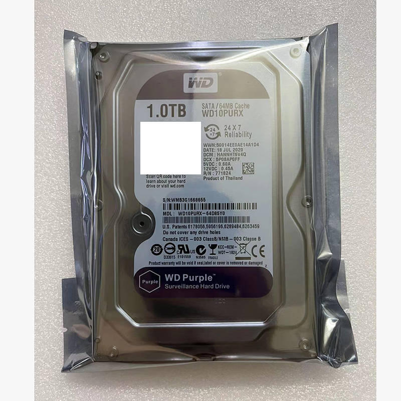 WD1TB监控硬盘西数WD10PURX监控专用紫盘录像安防1000g台式硬盘 - 图1