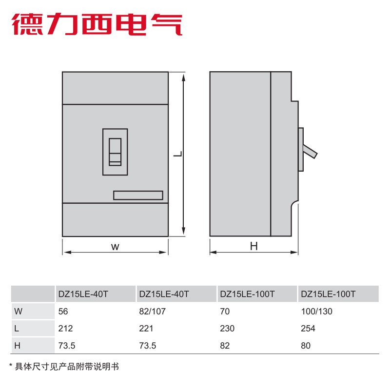 德力西DZ15LE透明总闸漏保断路器10-100A空气开关带漏电保护50MA