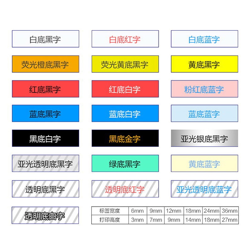 适用dymo标签机D1色带12mm 9便携lm160佳博h12艾力生e100打印贴纸-图1