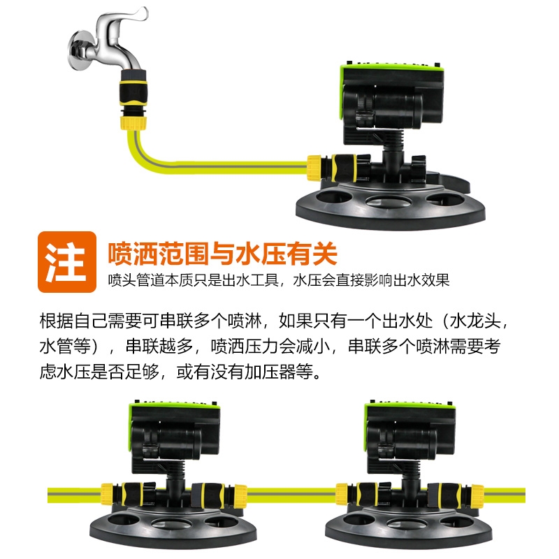 桥梁梁场养护园林草坪自动摇摆洒水器旋转喷头浇水浇花神器降温 - 图1