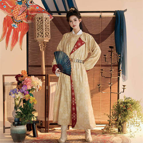 醉时阁【太平府】唐制原创汉服圆领袍灯笼裤复原拼色男款女款套装 - 图2