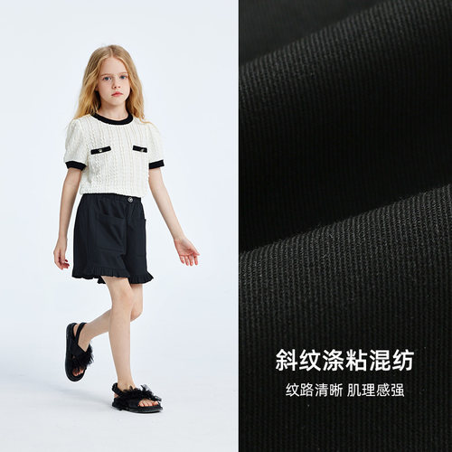 RBIGX瑞比克童装夏季新款甜美木耳边高腰女童设计感短裤 - 图2