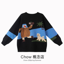 Clear Barn Picks Up ~ Guodie jacket Head Knitted Cardigan Clothing Women Fall New Design Sense small crowd Lazy Weaters Lazy Weaters