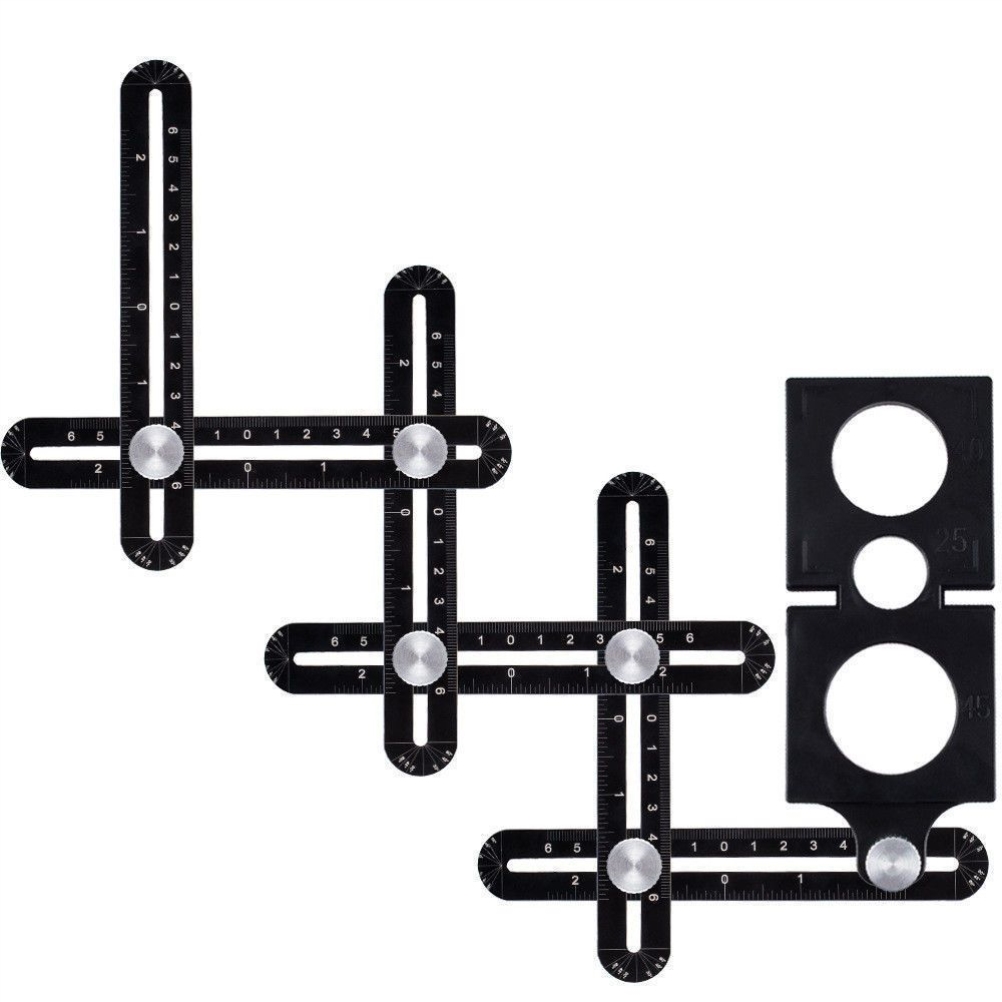 六折尺多功能万能折叠尺瓷砖开孔定位器六角木工六边尺瓦工万向尺 - 图1