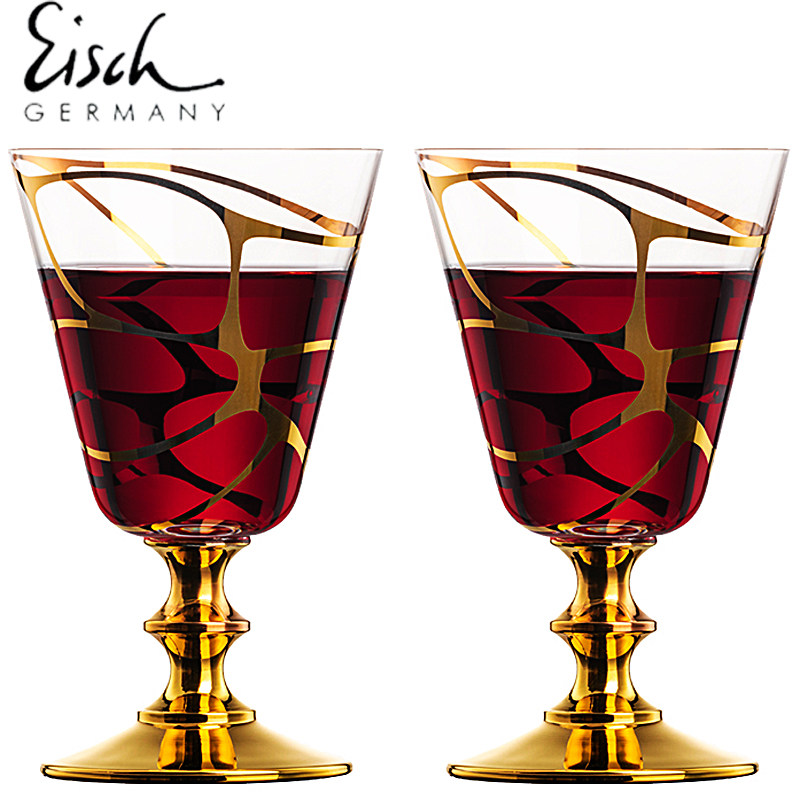 德国进口EISCH进口水晶玻璃描金色红酒杯高档奢华高矮脚葡萄酒杯 - 图0