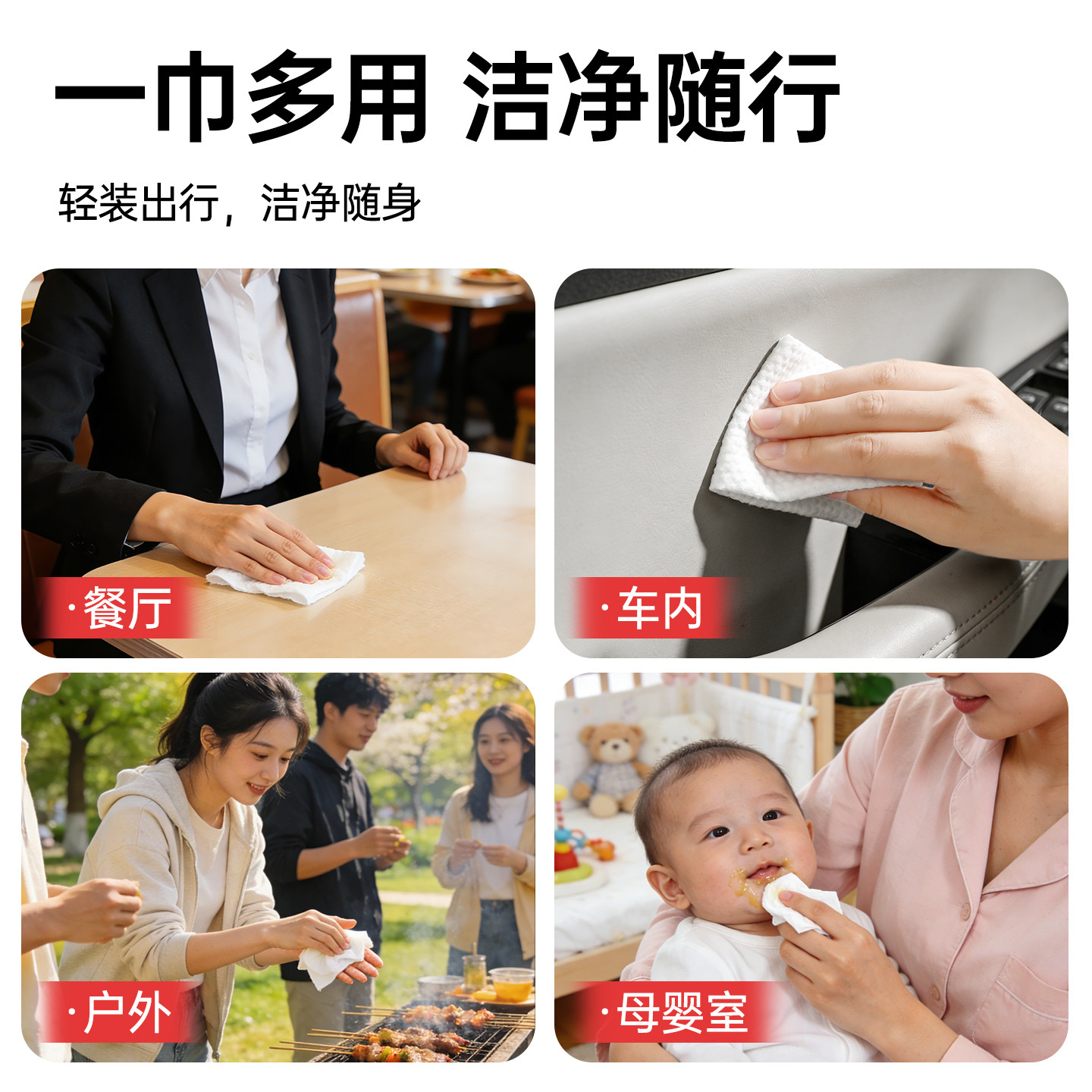 棉花鹿纯水湿巾婴儿手口专用小包便携mini装清洁湿纸巾旅游出行装