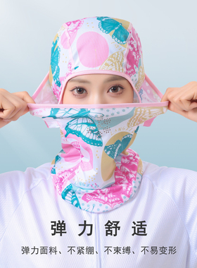 夏季冰丝防晒透气头套面罩
