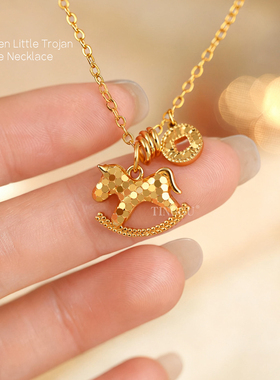 马上有钱项链毛衣本命年锁骨链