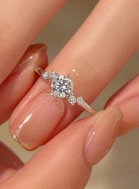 结婚戒指一对婚礼仿真莫桑石钻戒