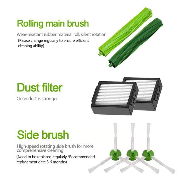 Vacuum Robot Brushes Set Vacuuming Machine Filters Cleaning-图3