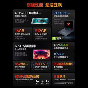【暗影精灵10】HP惠普光影精灵10 英特尔酷睿14代 i7吃鸡电脑RTX4060显卡 电竞屏笔记本电脑游戏本暗夜精灵10