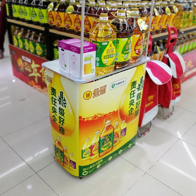 便携折叠促销台展示架移动超市小吃车摆地摊试吃展台广Z告地推桌_虎窝淘