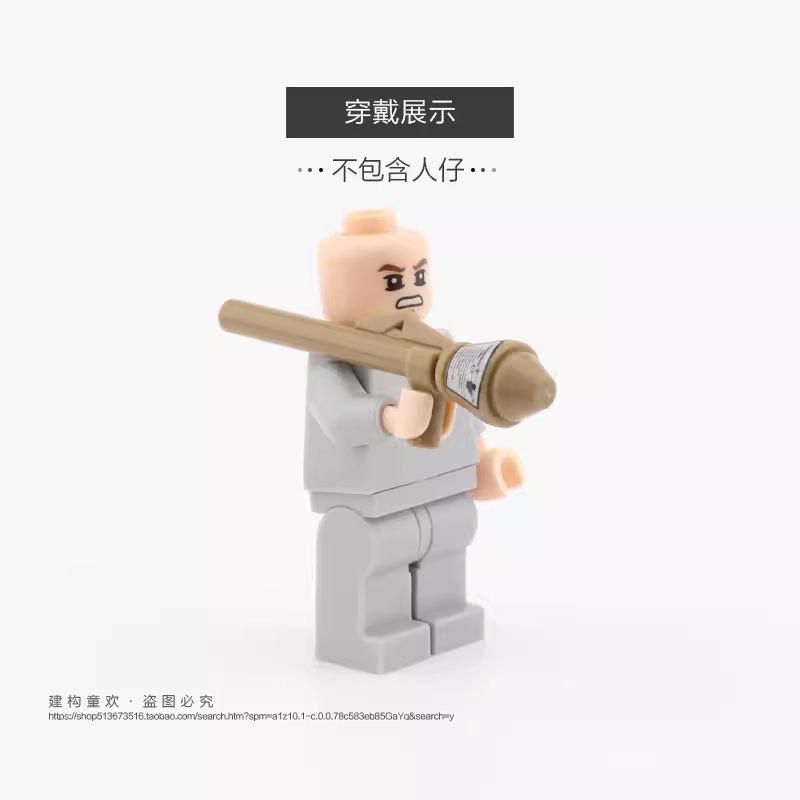 乐玩具二战军事德苏英士兵人仔双色狙击重型冲锋枪武器模型积木高 - 图2