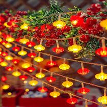 2024 New Years Spring Festival decorations small red lanterns Colorful Lights strings Full Star Laspend Marriage Rural Yard Arrangement