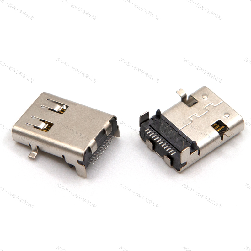 USB-TYPEC母座24PIN板上型前插后贴四脚插板24P母头加长款11.95 - 图1