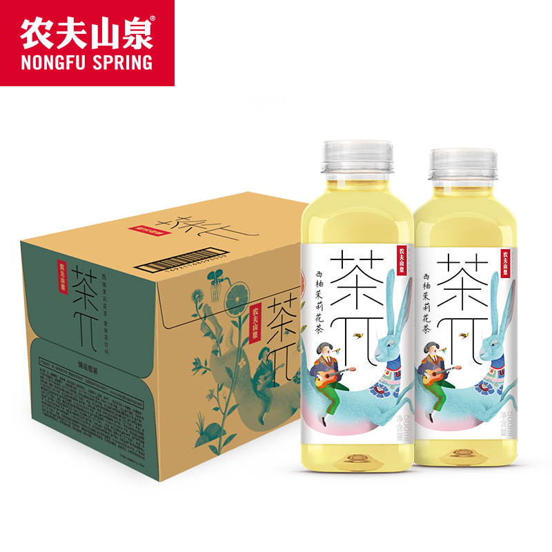 农夫山泉茶派π500ml*15瓶整箱批特价青提蜜桃乌龙茶普洱茶兀饮料 - 图0