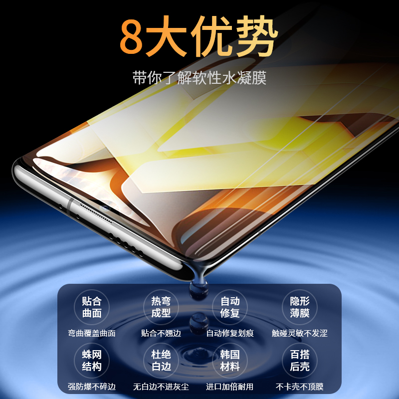 适用iqoou5手机膜vivoiqoouu5x钢化水凝膜vivo5x软膜iq00u5x原装iqu爱酷vivoiq00全屏屏保高清无白边保护贴膜 - 图2