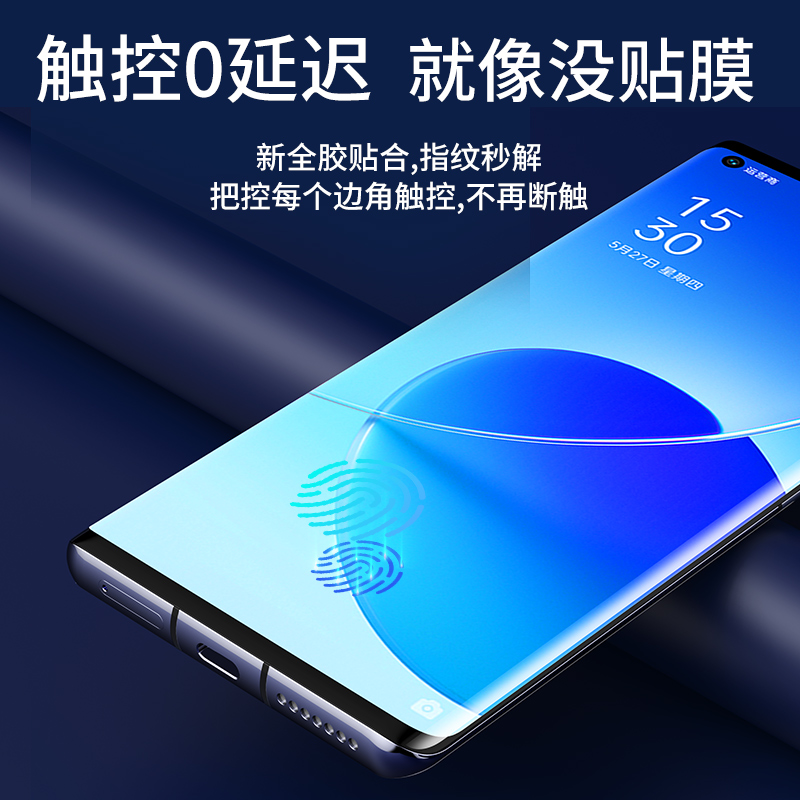 适用opporeno6钢化膜reno6pro+5g手机膜uv全胶opopreno65g原装prouv曲屏oppo曲面opreno十opporone opooreno - 图0