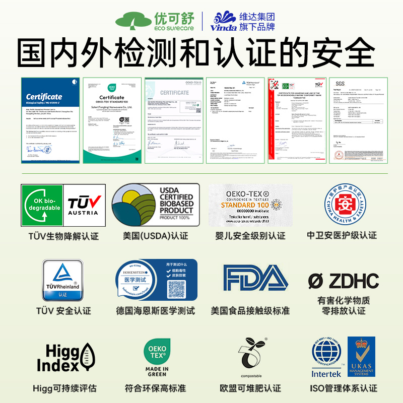 【专享】优可舒家庭悬挂式洗脸巾一次性干湿两用加厚加大