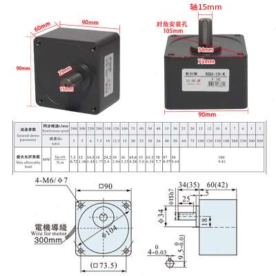 25减速电机W齿轮W/0/15/W209箱250/400/WWW40W120普菲德/60WW0-图0