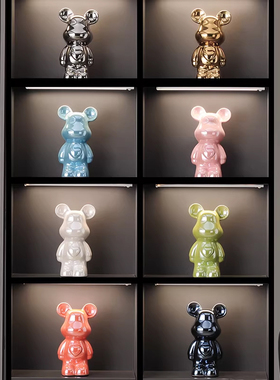 暴力熊摆件轻奢高档陶瓷酒柜客厅玄关电视柜存钱罐家居装饰品送礼