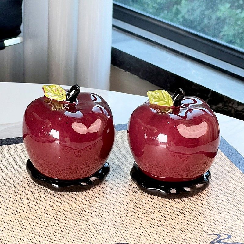 2025新款创意陶瓷苹果牙签盒轻奢高级高颜值新型牙线棉签收纳罐,淘宝优惠券,粉丝福利购,淘宝优惠卷