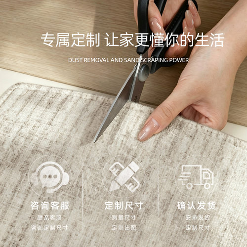 入户门地垫进门口高级感免洗可擦脚垫好打理室内中式耐脏防滑地毯 - 图3