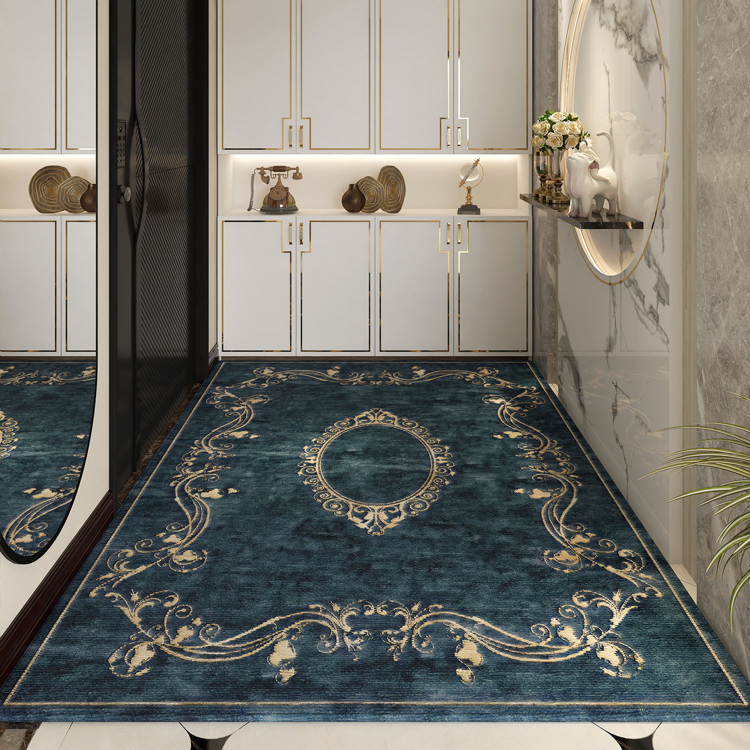 Entrance door floor mat, entrance non-slip mat, light luxury and high-end