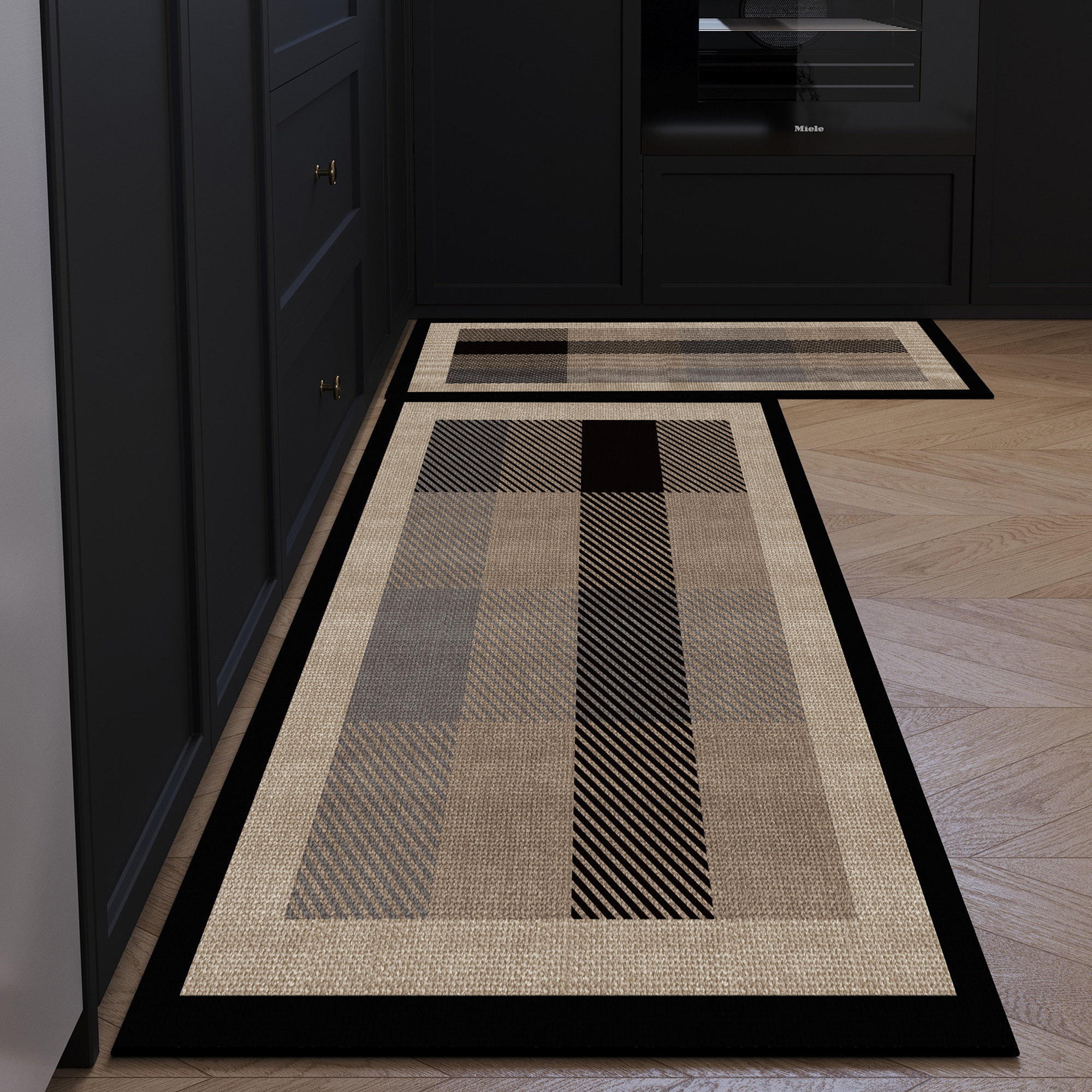 Non-slip kitchen floor mats, no-wash, stain-resistant and waterproof