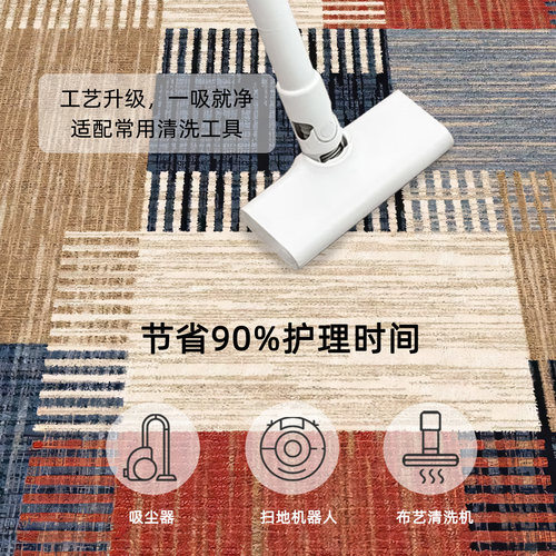 卧室床边地毯客厅2026新款免洗可擦地垫大面积全铺高级感茶几垫子 - 图0