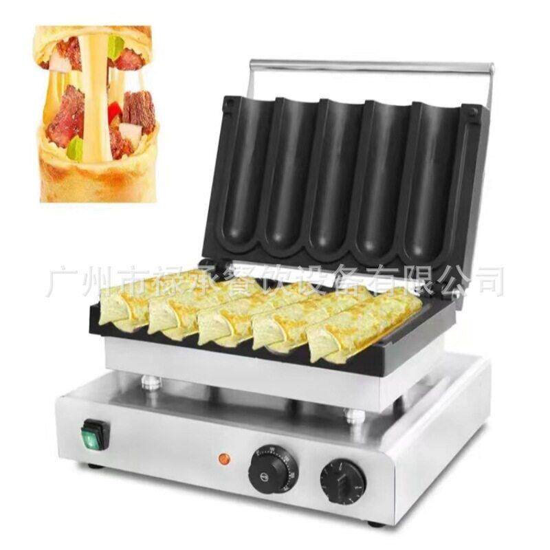 Commercial five-grid chicken roll machine Internet celebrity snack equipment barbecue burrito naan machine stall electric chicken roll machine