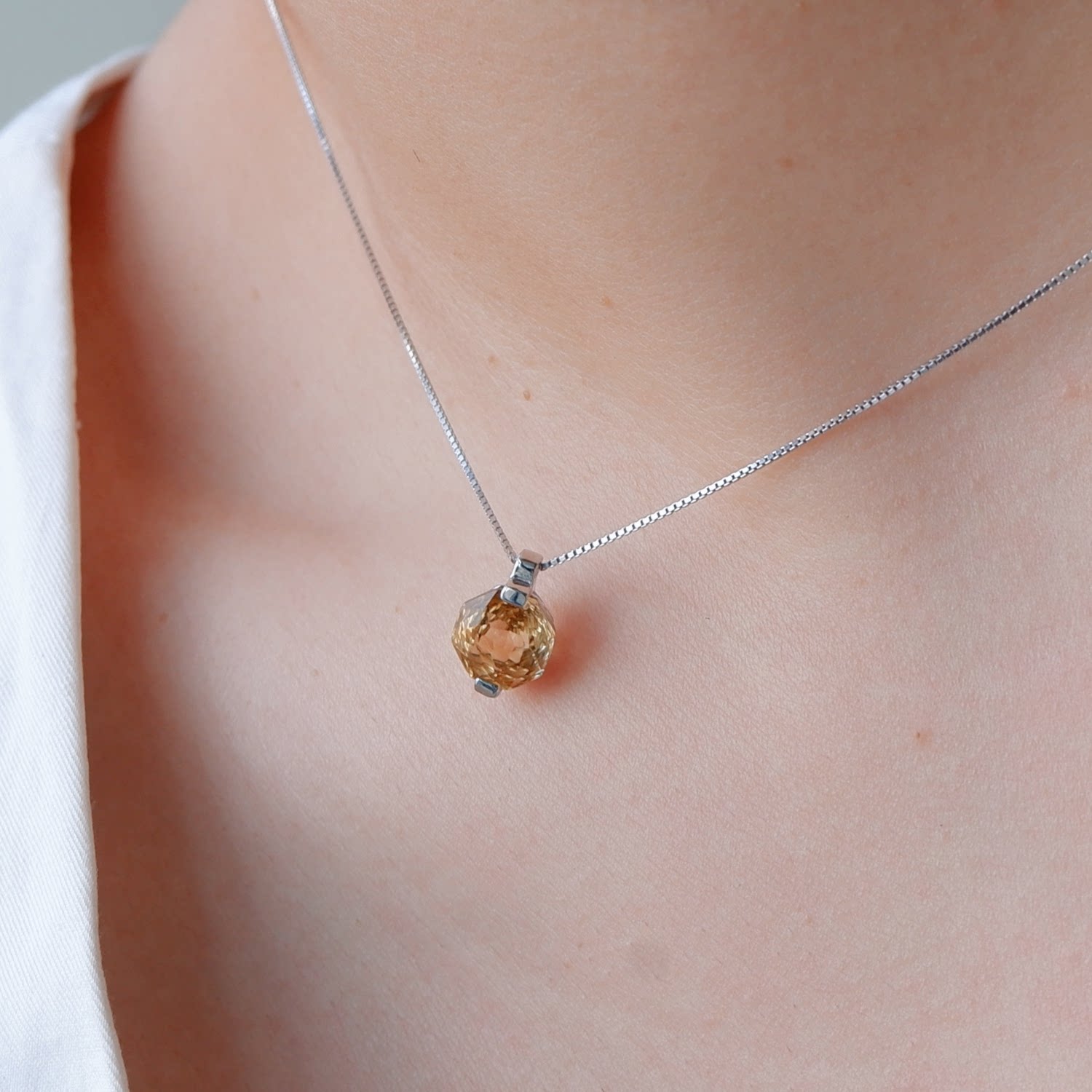 Light luxury set natural crystal ring silver crystal necklace