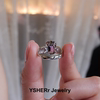 S925 sterling silver inlaid ring for women with light luxury and high-end feel