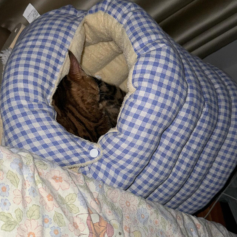 猫窝冬天保暖冬季封闭式安全感可拆洗睡袋垫子加绒加厚小型狗窝,淘宝优惠券,粉丝福利购,淘宝优惠卷