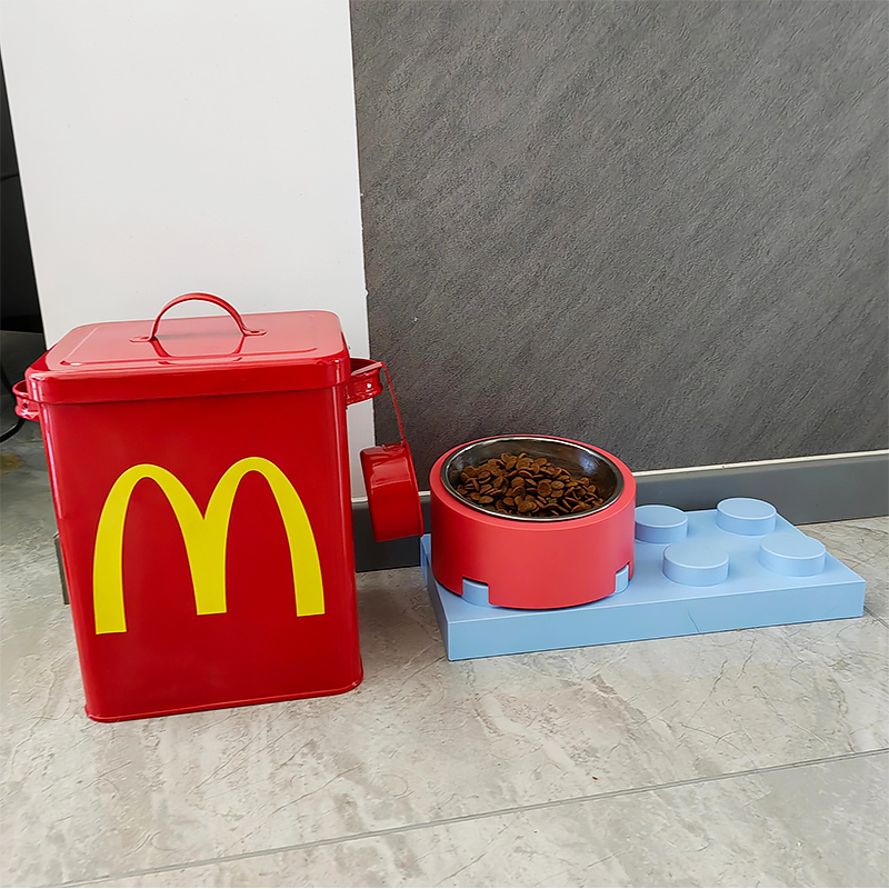 麦当劳猫粮桶狗粮储存桶密封防潮防虫宠物粮储粮桶大容量铁桶米桶 - 图2