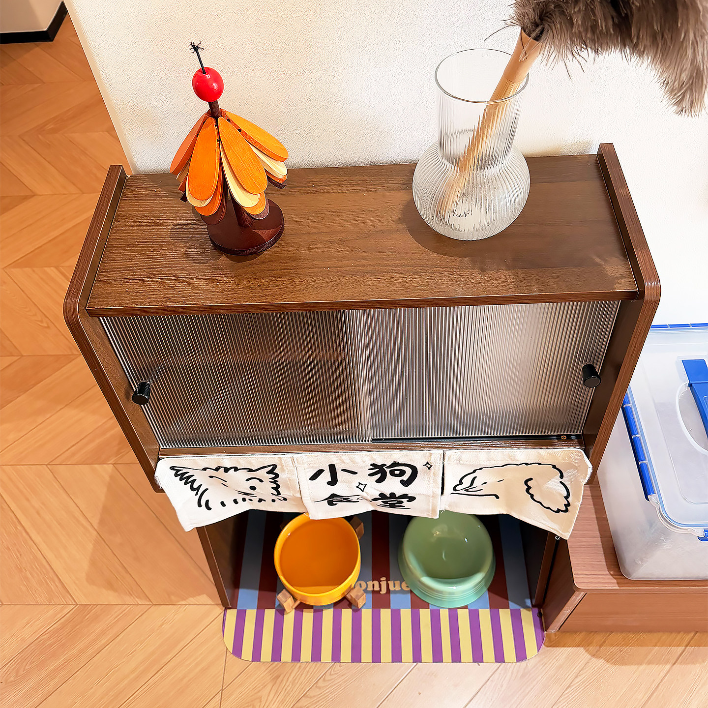 猫咪食堂置物架中古风狗狗饭堂创意木质零食储物柜宠物用品收纳架,淘宝优惠券,粉丝福利购,淘宝优惠卷