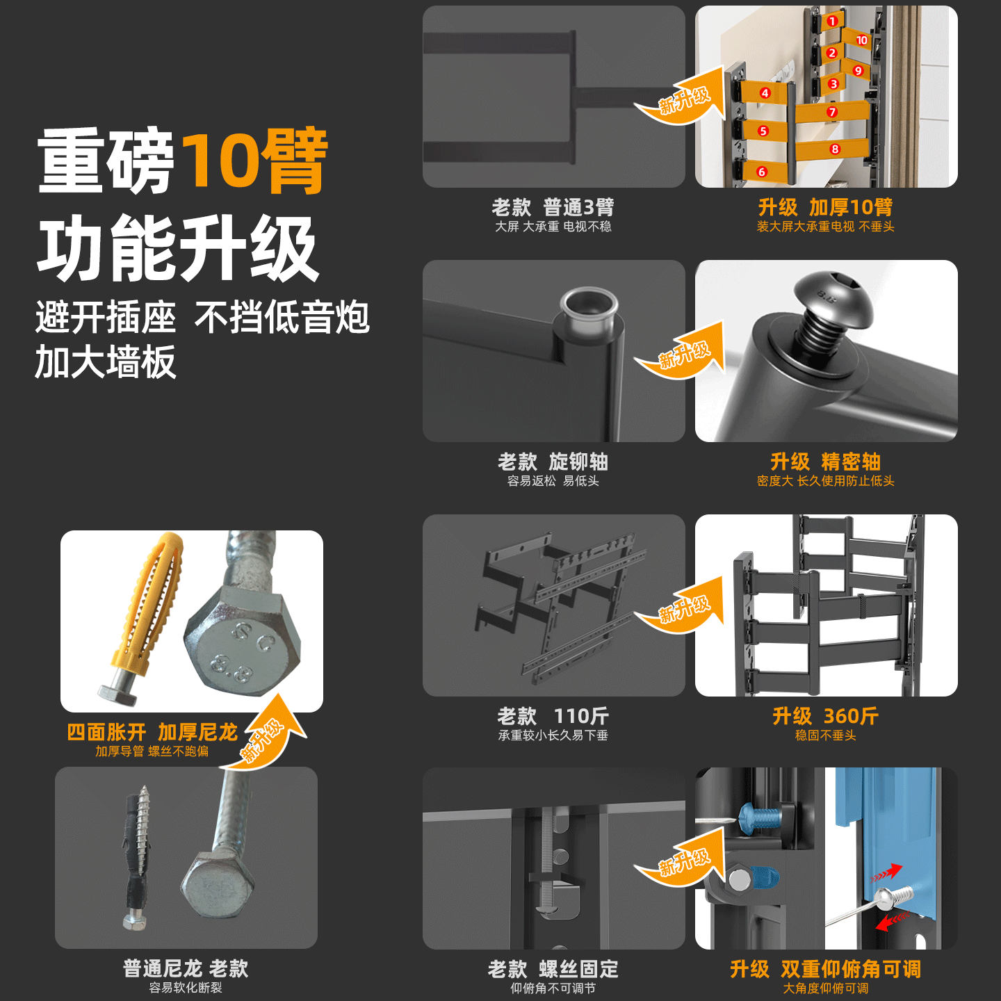 适用于TCL电视75 85 98寸Q9L Q10L Pro超薄伸缩电视支架内嵌挂架 - 图3